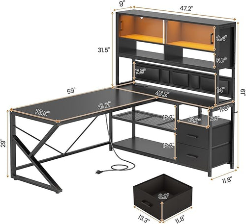 SEDETA L Shaped Gaming Desk, Home Office Computer Desk