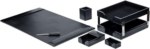 DACASSO Bonded Leather Desk Set - Luxury Leather Desk Pad & Desk Organization Essentials